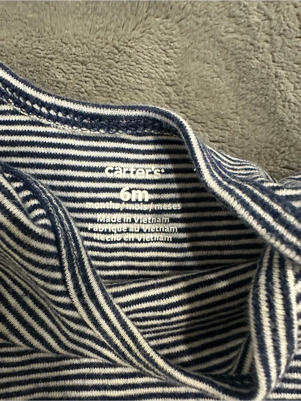 Carter's Navy & White Striped Bodysuit with Navy Leggings